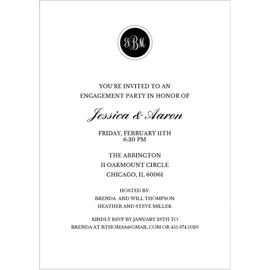 Circle Initials Engagement Invitations